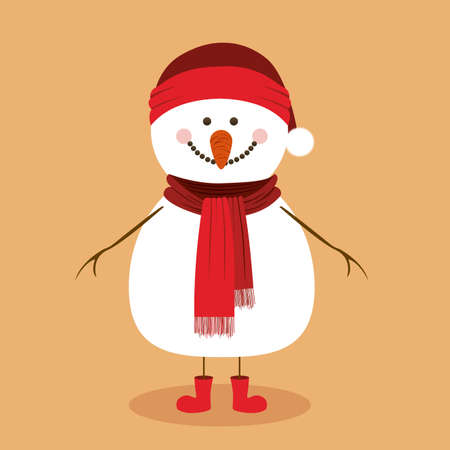snowman design over pink background vector illustrationのイラスト素材