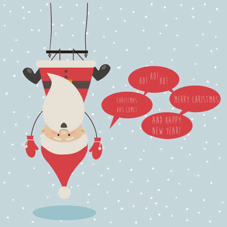 christmas design over  blue background vector illustrationのイラスト素材