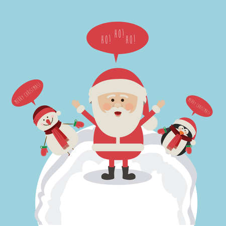 christmas design over  blue background vector illustrationのイラスト素材