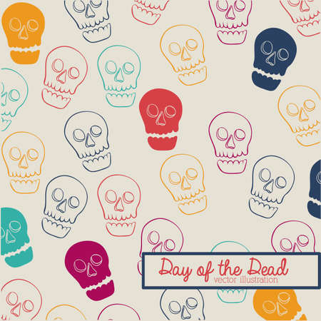 day of the dead over beige background vector illustrationのイラスト素材