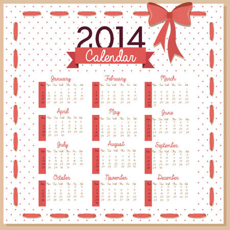 calendar 2014 over white background vector illustration のイラスト素材