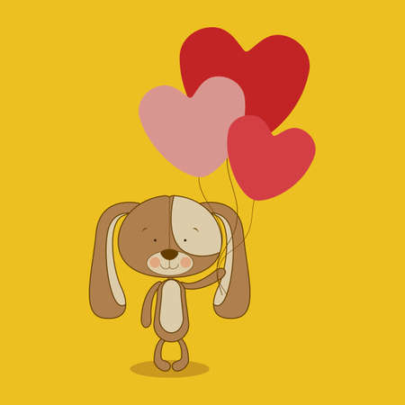 puppy design over yellow background vector illustration のイラスト素材