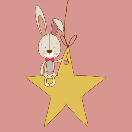 bunny design over pink   background vector illustration のイラスト素材