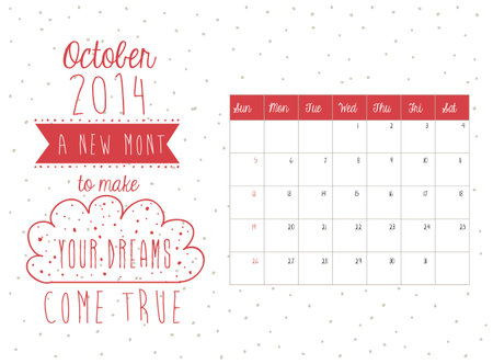 calendar design over october background vector illustrationのイラスト素材