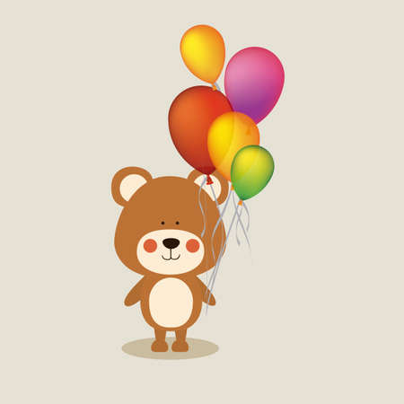 bear design over beige background vector illustration のイラスト素材