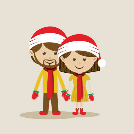merry christmas  design over beige   background vector illustrationのイラスト素材