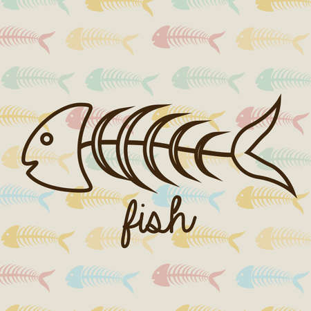 fish sea food design over pattern background vector illustration のイラスト素材