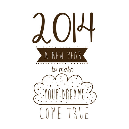 happy new year 2014 over white background vector illustrationのイラスト素材