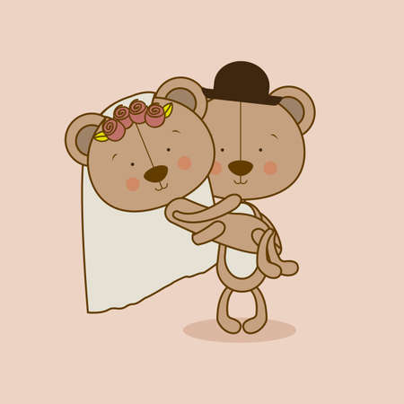 bears design over pink background vector illustration のイラスト素材