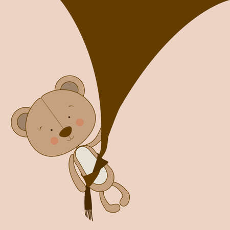 bear design over pink  background vector illustration のイラスト素材