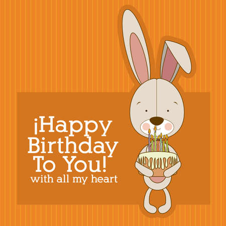 bunny design over orange  background vector illustration のイラスト素材