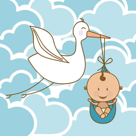 baby arrival design over clouds background vector illustration  のイラスト素材