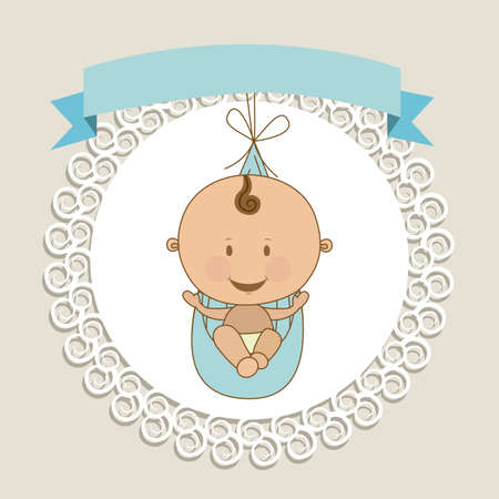 baby arrival design over beige background vector illustration  のイラスト素材