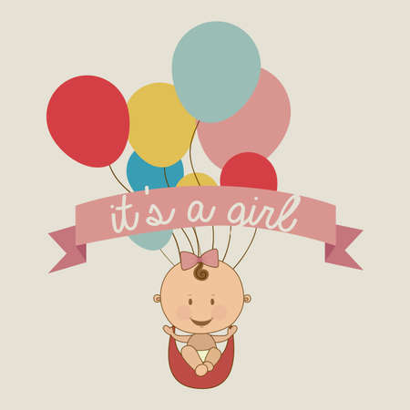 baby arrival design over beige  background vector illustration  のイラスト素材