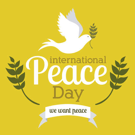 peace design over yellow background vector illustrationのイラスト素材