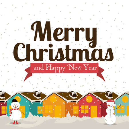 christmas and happy new year  over  white  background vector illustrationのイラスト素材