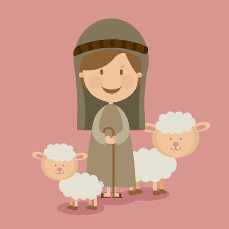 manger design over pink background vector illustration のイラスト素材