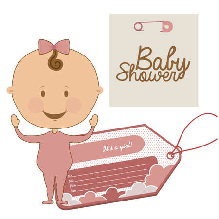 baby shower design over white  background vector illustration  のイラスト素材