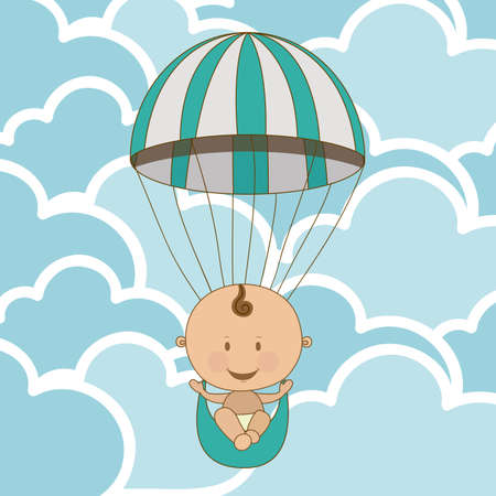 baby arrival design over clouds background vector illustration  のイラスト素材