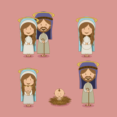 manger design over pink  background vector illustration のイラスト素材