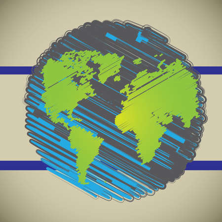 Earth planet over gray background Vector illustration のイラスト素材