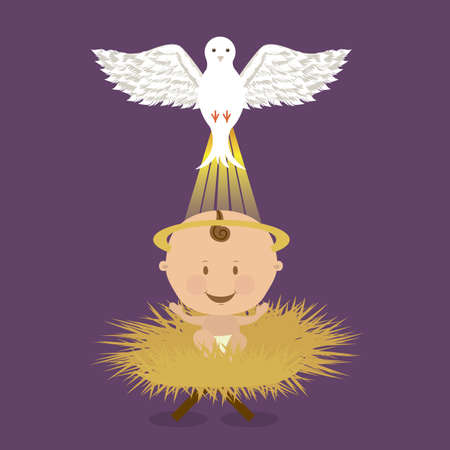 holy design over purple background vector illustrationのイラスト素材