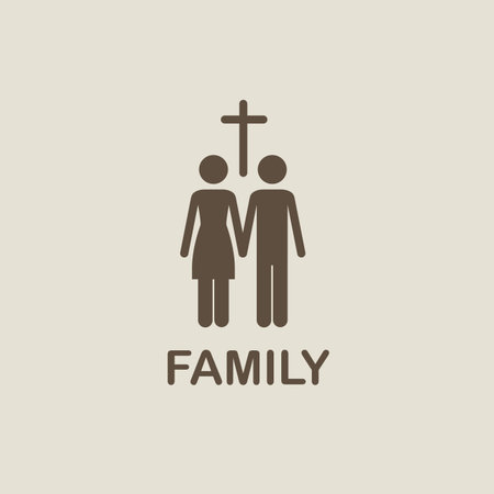 family love over beige  background, vector illustrationのイラスト素材