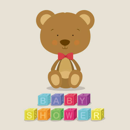 baby shower design over gray background vector illustration   のイラスト素材