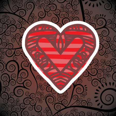 heart design over pattern background vector illustrationのイラスト素材