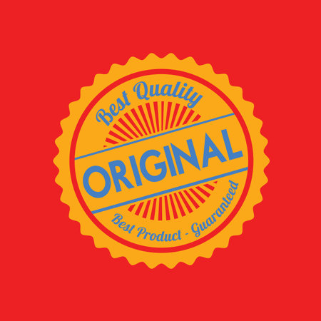 original seal over orange  background vector illustration のイラスト素材