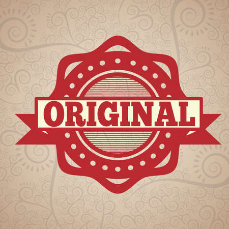 original seal over pattern background vector illustration のイラスト素材