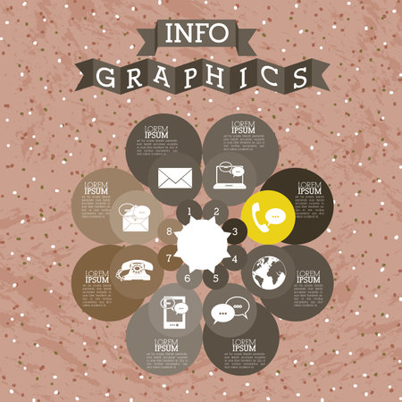 infographics design over dotted  background vector illustrationのイラスト素材