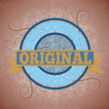 original seal over pattern  background vector illustration のイラスト素材