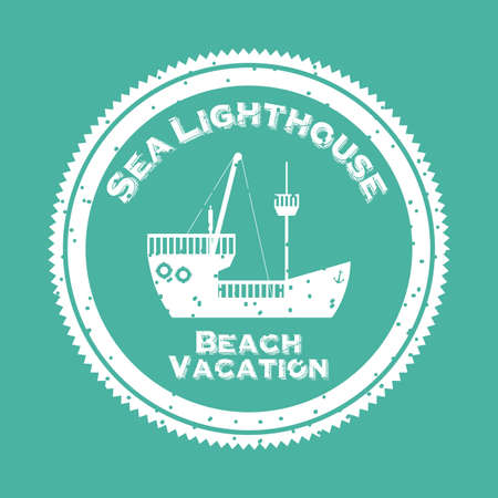 summer design over green  background vector illustration    のイラスト素材