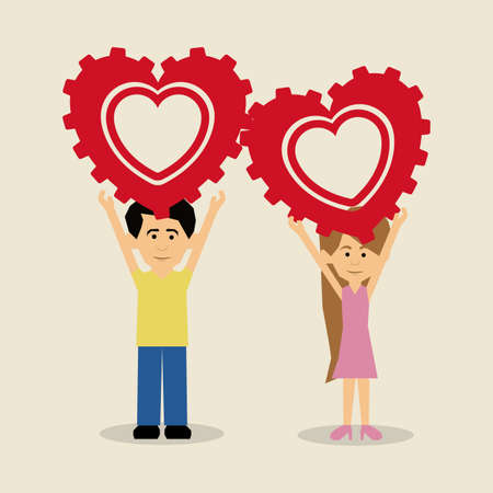 love design over pink background vector illustration のイラスト素材