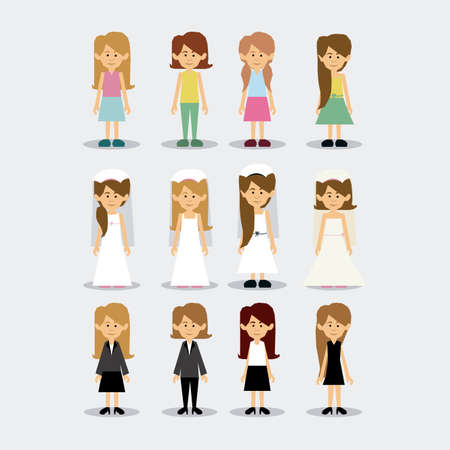woman  design over gray background vector illustrationのイラスト素材