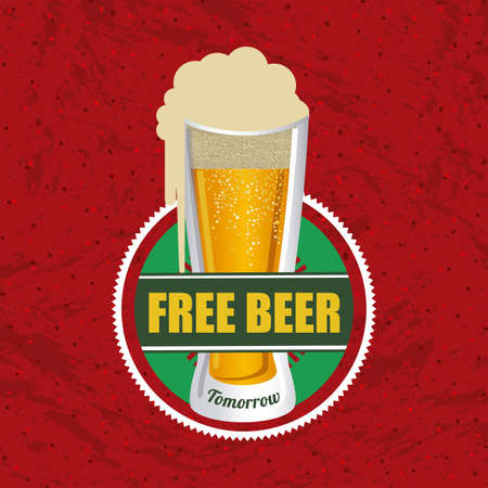 beer design over red background vector illustration のイラスト素材
