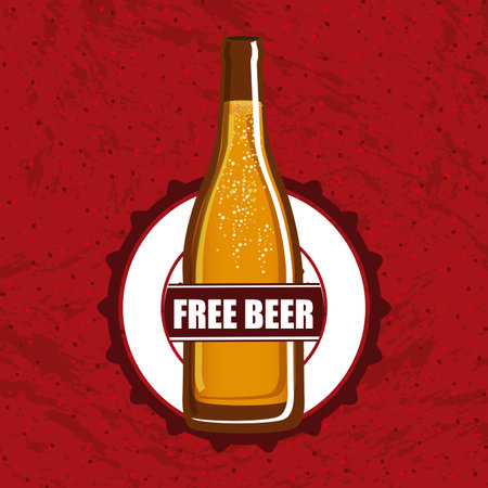 beer design over red background vector illustration のイラスト素材