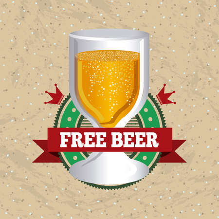 beer design over  pattern background vector illustration のイラスト素材