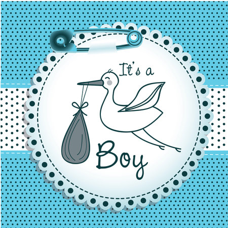 baby shower design over  blue background vector illustration のイラスト素材