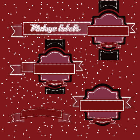 vintage labels over red background vector illustrationのイラスト素材