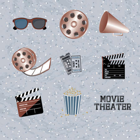movie theater over pattern background vector illustrationのイラスト素材