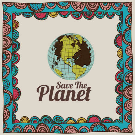eco design over beige background vector illustration のイラスト素材