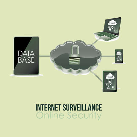 cloud computing over green background vector illustrationのイラスト素材