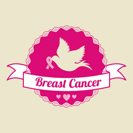 breast cancer over beige  background vector illustrationのイラスト素材