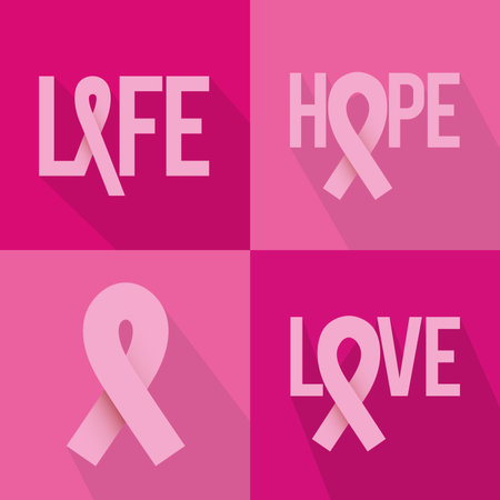 ribbon pink over pink background vector illustrationのイラスト素材