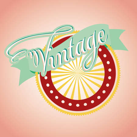 vintage label over pink background vector illustrationのイラスト素材