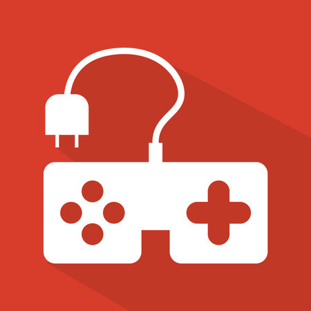 technology design over red  background vector illustration