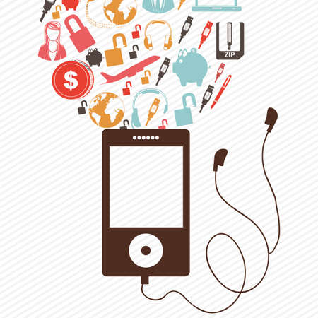 shop on line  over  lineal background. vector illustrationのイラスト素材