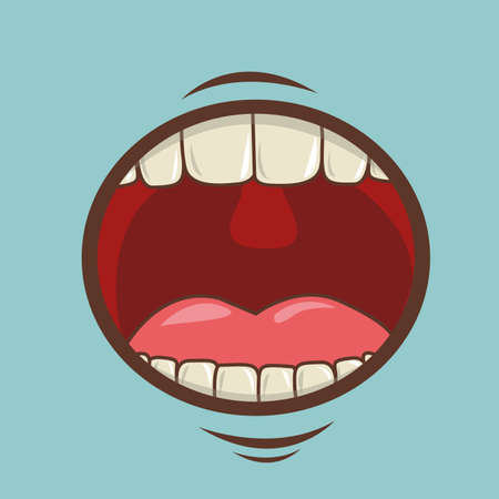 mouth design over blue background vector illustrationのイラスト素材